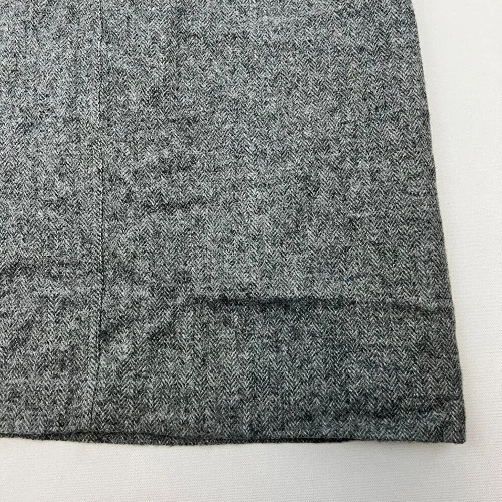 Talbots Womens Wool Blend A-Line Skirt Above Knee Gray Size 16P Zip